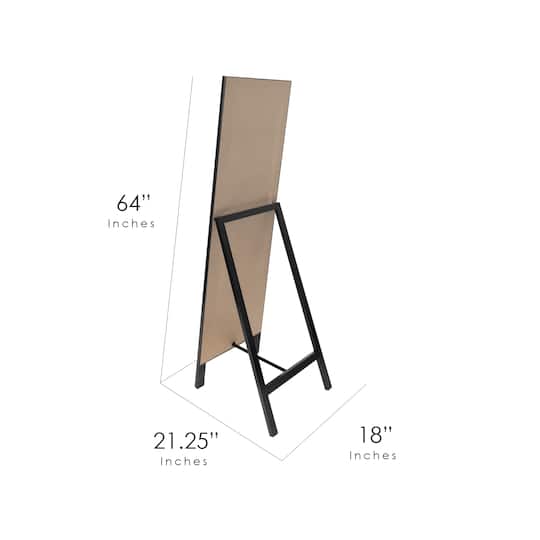 Head West Semi-Gloss Deep Espresso 18" x 64" Float Leaner Free Standing Framed Mirror